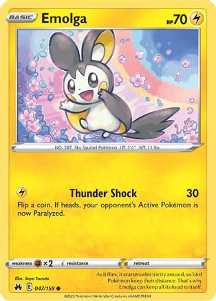 Crown Zenith 047/159 Emolga - Reverse Holofoil - Common