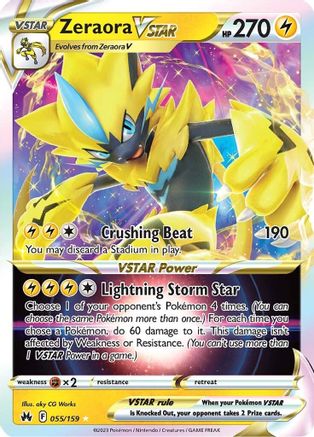 Crown Zenith 055/159 Zeraora VSTAR - Holofoil - Ultra Rare