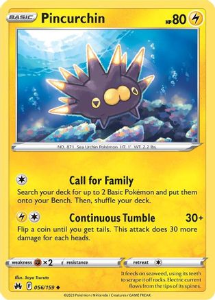 Crown Zenith 056/159 Pincurchin - Uncommon