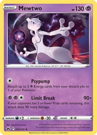Crown Zenith 059/159 Mewtwo - Holofoil - Holo Rare