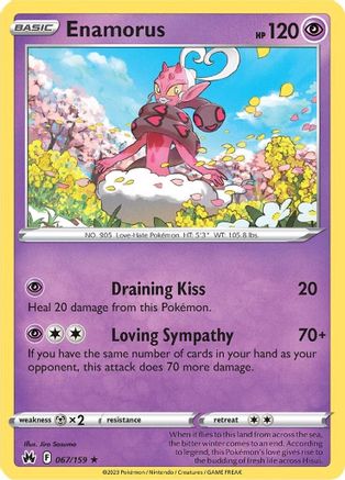 Crown Zenith 067/159 Enamorus - Reverse Holofoil - Rare