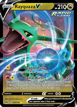 Crown Zenith 100/159 Rayquaza V - Holofoil - Ultra Rare