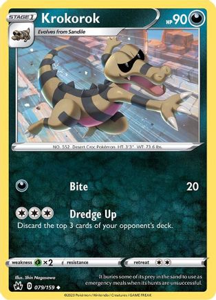 Crown Zenith 079/159 Krokorok - Reverse Holofoil - Uncommon