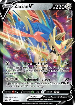 Crown Zenith 095/159 Zacian V - Holofoil - Ultra Rare