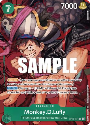 Paramount War OP02-041 Monkey.D.Luffy (041) (Alternate Art) (OP02-041) - Foil - Rare