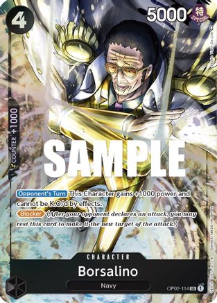 Paramount War OP02-114 Borsalino (Alternate Art) (OP02-114) - Foil - Super Rare