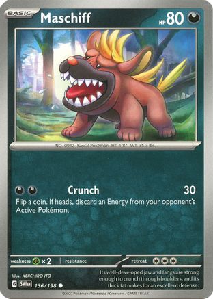 SV01 Scarlet & Violet Base Set 136/198 Maschiff - Reverse Holofoil - Common