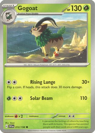 SV01 Scarlet & Violet Base Set 012/198 Gogoat - Reverse Holofoil - Common