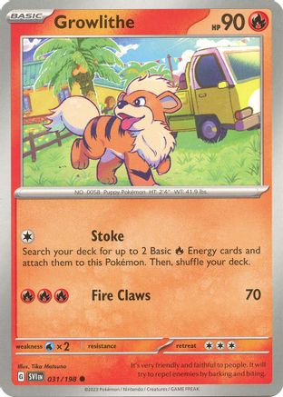 SV01 Scarlet & Violet Base Set 031/198 Growlithe - Common