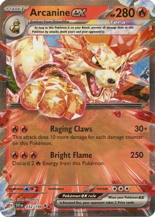 SV01 Scarlet & Violet Base Set 032/198 Arcanine ex - Holofoil - Double Rare