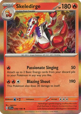SV01 Scarlet & Violet Base Set 038/198 Skeledirge - Reverse Holofoil - Rare