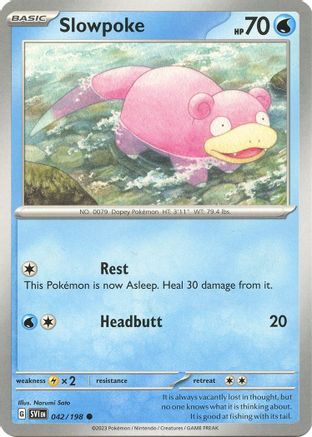 SV01 Scarlet & Violet Base Set 042/198 Slowpoke - Reverse Holofoil - Common