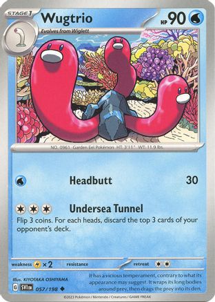 SV01 Scarlet & Violet Base Set 057/198 Wugtrio - Reverse Holofoil - Uncommon