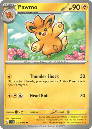 SV01 Scarlet & Violet Base Set 075/198 Pawmo - Reverse Holofoil - Common