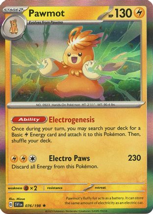 SV01 Scarlet & Violet Base Set 076/198 Pawmot - Holofoil - Rare