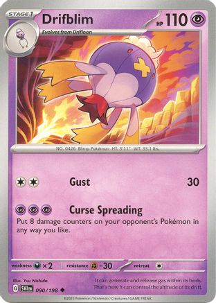 SV01 Scarlet & Violet Base Set 090/198 Drifblim - Uncommon