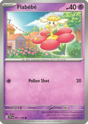 SV01 Scarlet & Violet Base Set 091/198 Flabebe - Reverse Holofoil - Common