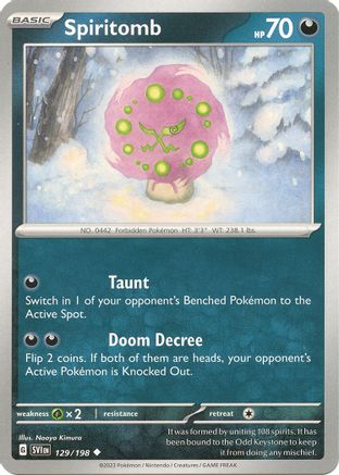 SV01 Scarlet & Violet Base Set 129/198 Spiritomb - Reverse Holofoil - Uncommon