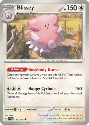SV01 Scarlet & Violet Base Set 145/198 Blissey - Reverse Holofoil - Uncommon