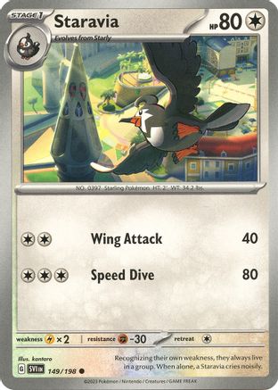 SV01 Scarlet & Violet Base Set 149/198 Staravia - Reverse Holofoil - Common