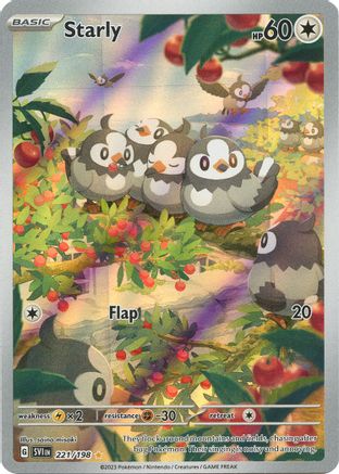 SV01 Scarlet & Violet Base Set 221/198 Starly - Holofoil - Illustration Rare