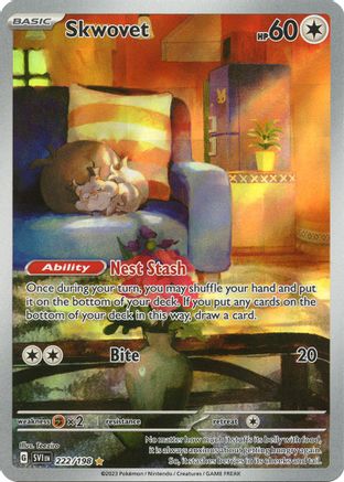 SV01 Scarlet & Violet Base Set 222/198 Skwovet - Holofoil - Illustration Rare
