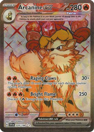 SV01 Scarlet & Violet Base Set 224/198 Arcanine ex - Holofoil - Ultra Rare