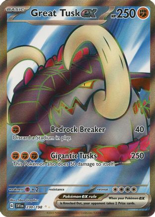 SV01 Scarlet & Violet Base Set 230/198 Great Tusk ex - Holofoil - Ultra Rare