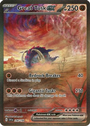 SV01 Scarlet & Violet Base Set 246/198 Great Tusk ex - Holofoil - Special Illustration Rare