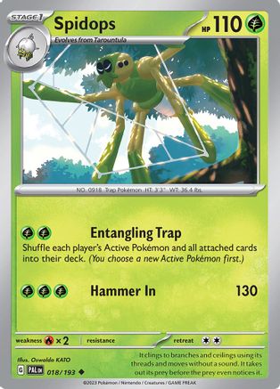 SV02 Paldea Evolved 018/193 Spidops - Reverse Holofoil - Uncommon