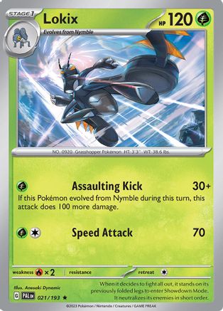 SV02 Paldea Evolved 021/193 Lokix - Reverse Holofoil - Rare