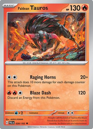 SV02 Paldea Evolved 028/193 Paldean Tauros - Uncommon