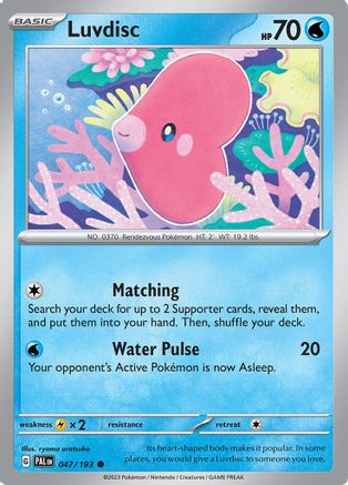 SV02 Paldea Evolved 047/193 Luvdisc - Reverse Holofoil - Common