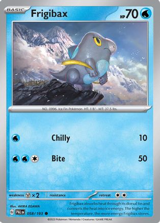 SV02 Paldea Evolved 058/193 Frigibax - Reverse Holofoil - Common