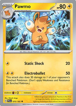 SV02 Paldea Evolved 075/193 Pawmo - Uncommon
