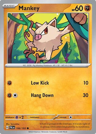 SV02 Paldea Evolved 106/193 Mankey - Common