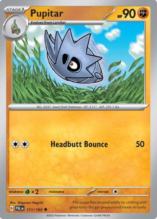 SV02 Paldea Evolved 111/193 Pupitar - Reverse Holofoil - Uncommon