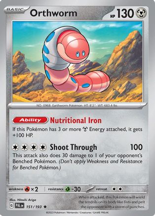 SV02 Paldea Evolved 151/193 Orthworm - Holofoil - Rare