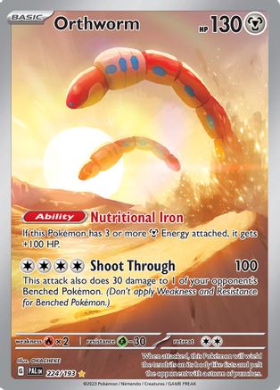 SV02 Paldea Evolved 224/193 Orthworm - Holofoil - Illustration Rare