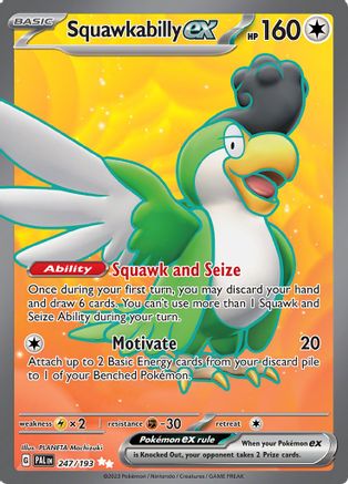 SV02 Paldea Evolved 247/193 Squawkabilly ex - Holofoil - Ultra Rare