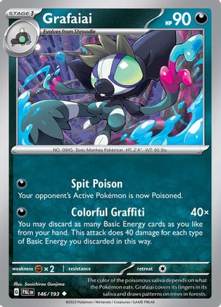 SV02 Paldea Evolved 146/193 Grafaiai - Reverse Holofoil - Uncommon
