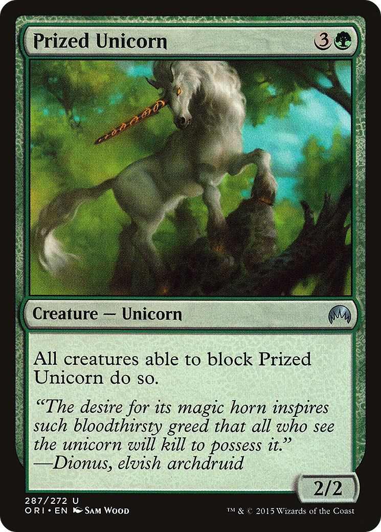 Magic Origins - (ORI-287) - Prized Unicorn Foil