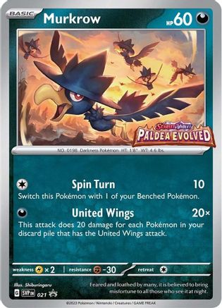 SV Scarlet & Violet Promo Cards 021 Murkrow - Holofoil - Promo