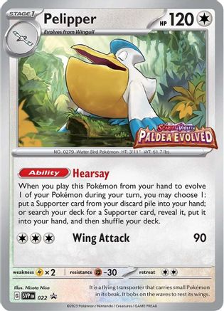 SV Scarlet & Violet Promo Cards 022 Pelipper - Holofoil - Promo