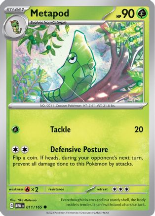 SV Scarlet & Violet 151 011/165 Metapod - Reverse Holofoil - Common