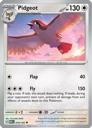 SV Scarlet & Violet 151 018/165 Pidgeot - Reverse Holofoil - Uncommon