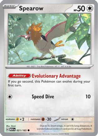 SV Scarlet & Violet 151 021/165 Spearow - Common