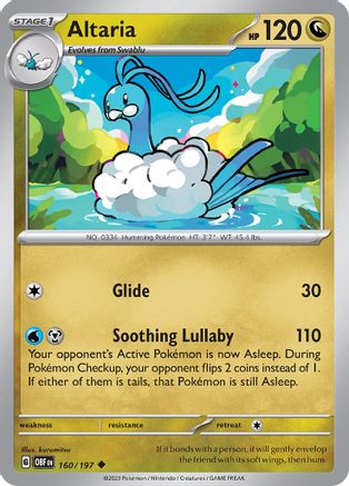 SV03 Obsidian Flames 160/197 Altaria - Reverse Holofoil - Uncommon
