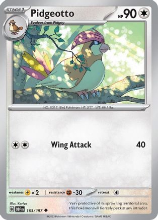 SV03 Obsidian Flames 163/197 Pidgeotto - Uncommon