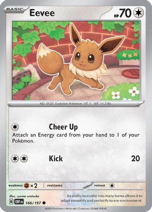 SV03 Obsidian Flames 166/197 Eevee - Reverse Holofoil - Common